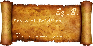 Szokolai Balázs névjegykártya
