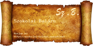Szokolai Balázs névjegykártya
