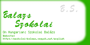 balazs szokolai business card